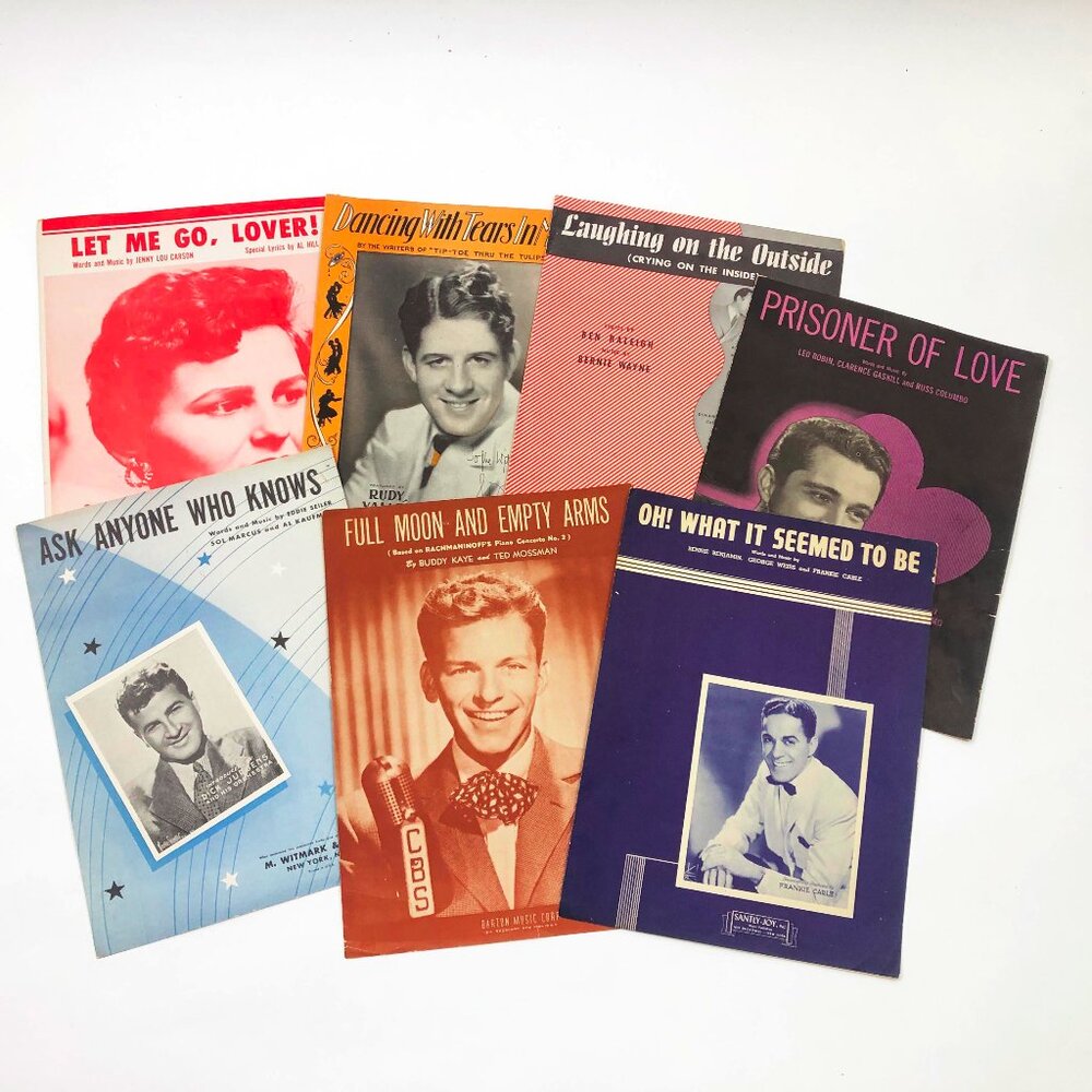 Set of 7 Music Sheets Let Me Go - Dancing With Tears - Laughing Plus 4 more
